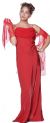 Valance Style Flared Long Formal Dress in Red color